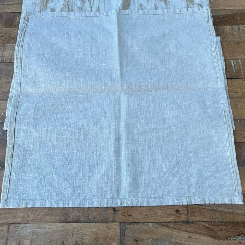 West Elm Napkin Set of 4 & Table Runner Bark Textured Jacquard Linen Blend